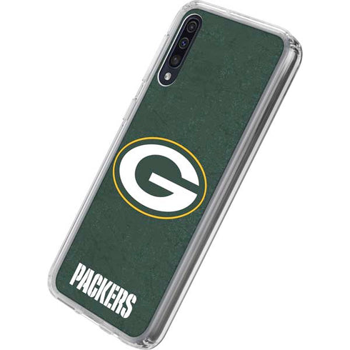 NFL Green Bay Packers Distressed Galaxy A50 Clear Case